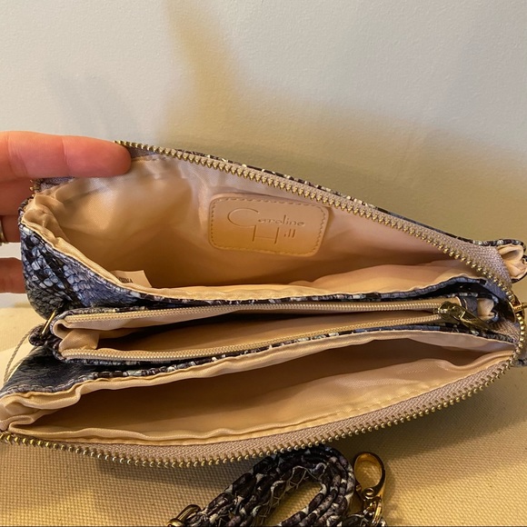 Caroline Hill blue embossed clutch - Picture 3 of 4